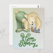 Hase mit Schnecke Postkarte (Vorne/Hinten)