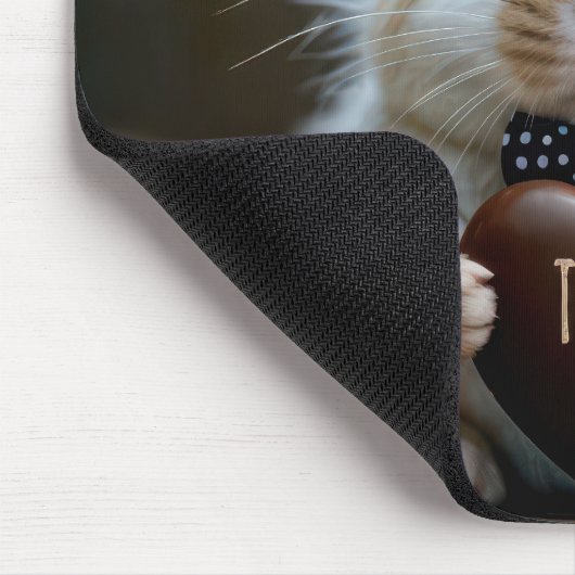 Hase mit Schokolade Liebe Herz Mousepad (Ecke)