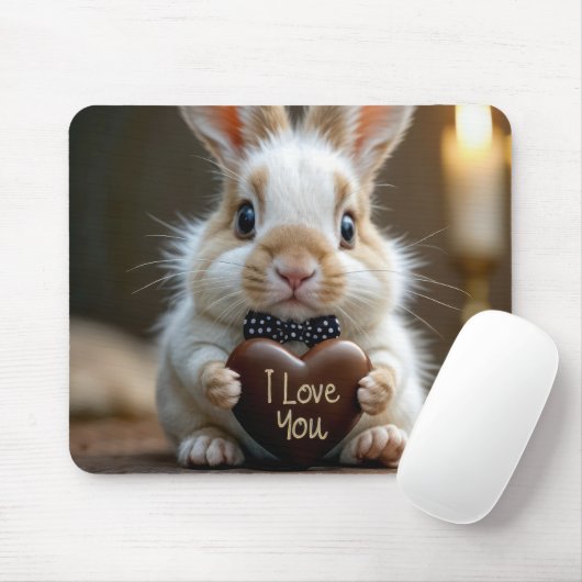 Hase mit Schokolade Liebe Herz Mousepad (Mit Mouse)