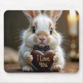 Hase mit Schokolade Liebe Herz Mousepad (Vorne)