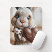 Hase mit Schokolade Liebe Herz Mousepad (Mit Mouse)