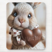 Hase mit Schokolade Liebe Herz Mousepad (Vorne)