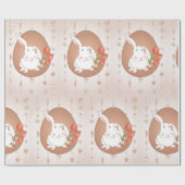 Hase mit Tulips Spring Holiday Rabbit Geschenkpapier (Flach)