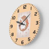 Hase mit Tulips Spring Holiday Rabbit Große Wanduhr (Winkel)