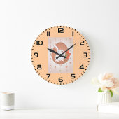 Hase mit Tulips Spring Holiday Rabbit Große Wanduhr