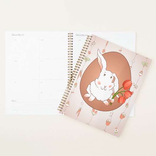 Hase mit Tulips Spring Holiday Rabbit Planer