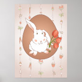 Hase mit Tulips Spring Holiday Rabbit Poster (Vorne)