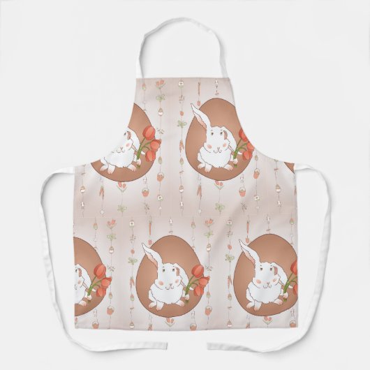 Hase mit Tulips Spring Holiday Rabbit Schürze (Vorderseite)