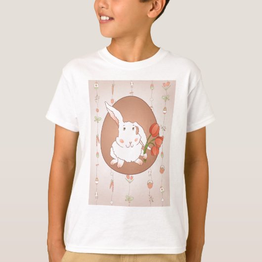Hase mit Tulips Spring Holiday Rabbit T-Shirt (Vorderseite)