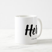 Hase| Moderne Typografie Personalisierbare Kaffee- Kaffeetasse (VorderseiteRechts)