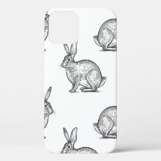 Hase oder Kaninchen. Nahtloses Muster mit Waldtier Case-Mate iPhone Hülle (Rückseite)