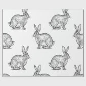 Hase oder Kaninchen. Nahtloses Muster mit Waldtier Geschenkpapier (Flach)