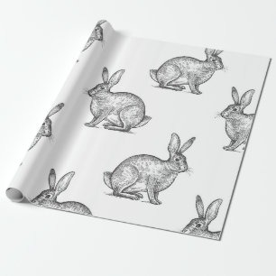 Hase oder Kaninchen. Nahtloses Muster mit Waldtier Geschenkpapier