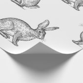 Hase oder Kaninchen. Nahtloses Muster mit Waldtier Geschenkpapier (Ecke)
