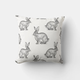 Hase oder Kaninchen. Nahtloses Muster mit Waldtier Kissen