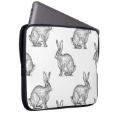 Hase oder Kaninchen. Nahtloses Muster mit Waldtier Laptopschutzhülle (Vorne Rechts)