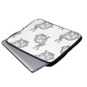 Hase oder Kaninchen. Nahtloses Muster mit Waldtier Laptopschutzhülle (Vorne Knopf)