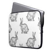Hase oder Kaninchen. Nahtloses Muster mit Waldtier Laptopschutzhülle (Vorderseite Links)