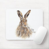 Hase-Porträt-Mausunterlage Mousepad (Mit Mouse)