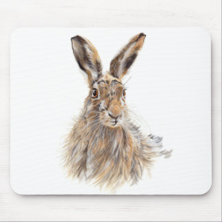 Hase-Porträt-Mausunterlage Mousepad