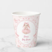 Hase Rosa Mädchen Baby Shower Papierbecher (Rückseite)