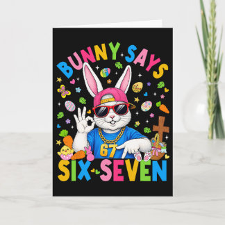 Hase sagt sechs sieben 67 Ostertag Hase Frauen Ich Karte