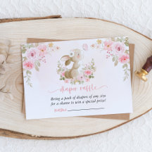 Hase, Schmetterling, rosa Blumen, Windel-Raffle