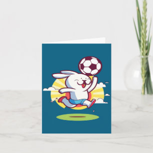 Hase spielt Fußball Ostern _1 Karte