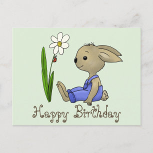 Hase und Blume Postkarte