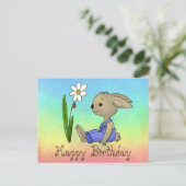 Hase und Blume Postkarte (Stehend Vorderseite)