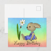 Hase und Blume Postkarte (Vorne/Hinten)
