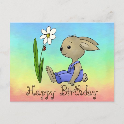 Hase und Blume Postkarte (Vorderseite)