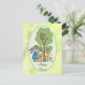 Hase und Eichhörnchen  Postkarte (Stehend Vorderseite)