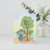 Hase und Eichhörnchen Postkarte (Stehend Vorderseite)