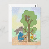 Hase und Eichhörnchen Postkarte (Vorne/Hinten)