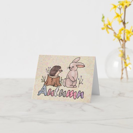 Hase und Igel Karte (Gelbe Blume)