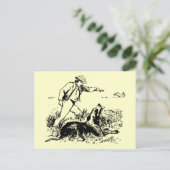 Hase und Jagdhund Postkarte (Stehend Vorderseite)