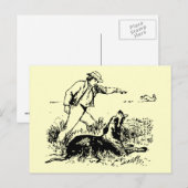Hase und Jagdhund Postkarte (Vorne/Hinten)