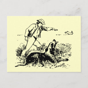 Hase und Jagdhund Postkarte