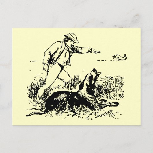 Hase und Jagdhund Postkarte (Vorderseite)
