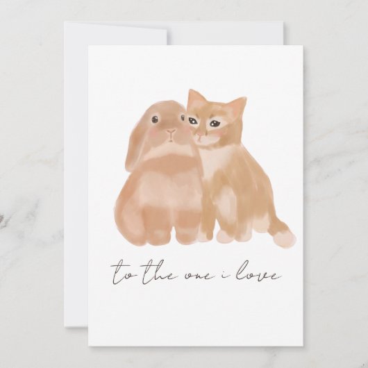 Hase und Katze! Dankeskarte (Vorderseite)