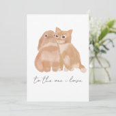Hase und Katze! Dankeskarte (Stehend Vorderseite)