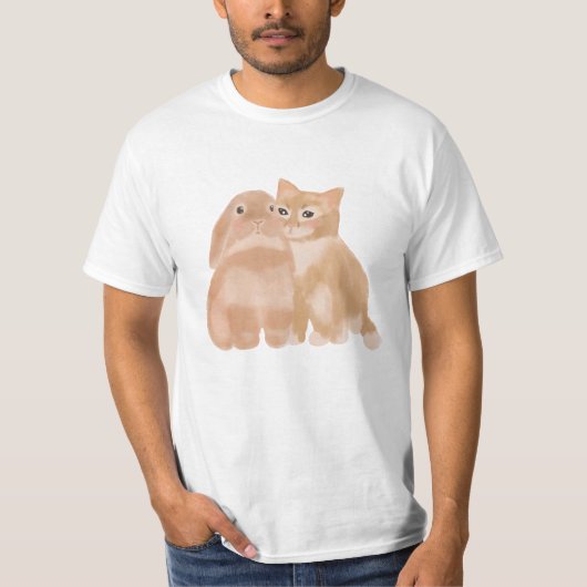 Hase und Katze T-Shirt (Vorderseite)