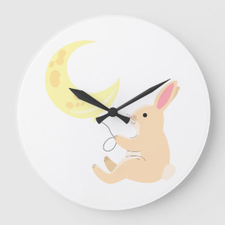 Hase-und-Mond-Ballon-Uhr Große Wanduhr