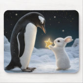 Hase und Pinguin mit Neonstern Mousepad (Vorne)