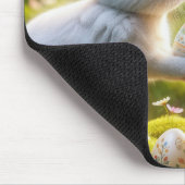 Hase und Rehkitz mit Ostereiern Mousepad (Ecke)