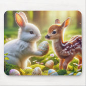Hase und Rehkitz mit Ostereiern Mousepad (Vorne)