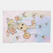 Hase und Schmetterlinge Geschirrtuch (Horizontal)