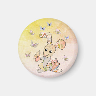 Hase und Schmetterlinge Magnet