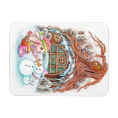 Hase und Snowman Magnet (Horizontal)